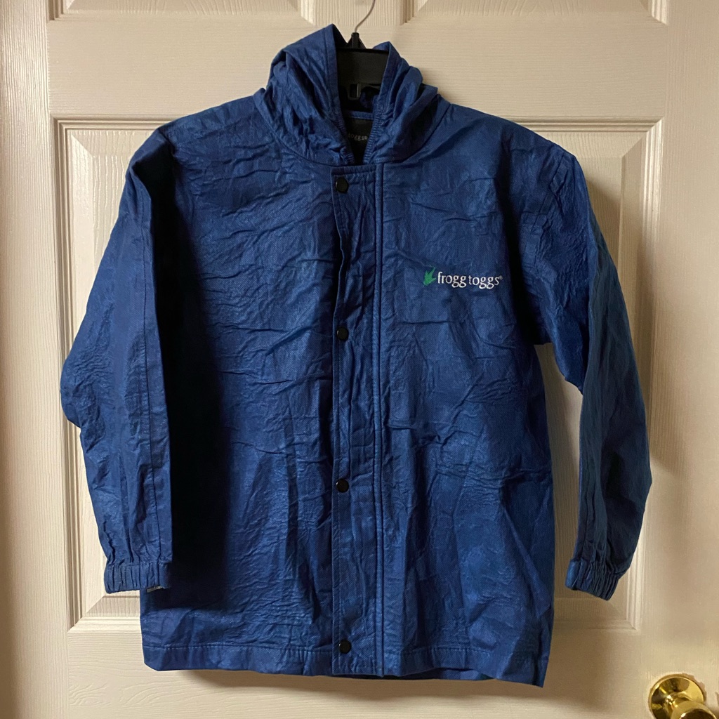 Blue Frogg Toggs Blue Windbreaker Rain Jacket With Hood Size Medium